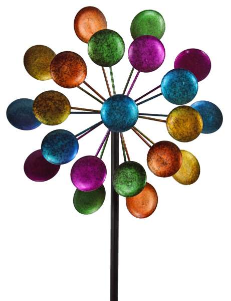 Buntes Windrad – Farbenspiel aus Metall für Garten und Terrasse